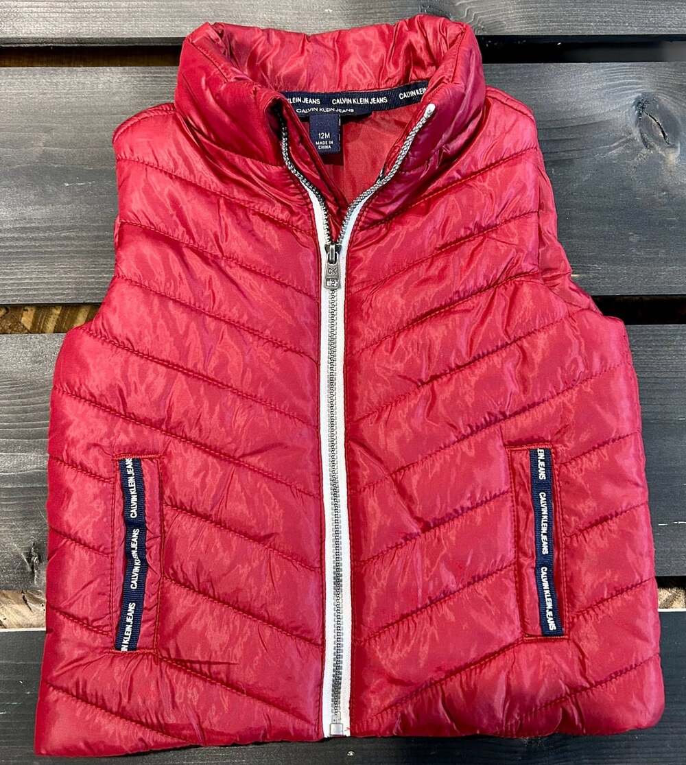 Calvin Klein Jeans Infant Puffer Vest, Red